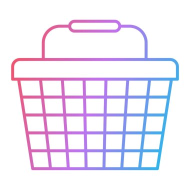 Alışveriş sepeti ikonu. Web için süpermarket arabası vektör simgelerinin basit çizimi