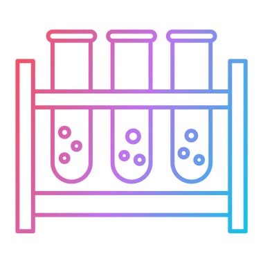 Test tüpleri ikon vektörü. Laboratuvar cam levhası. izole edilmiş sınır sembolü çizimi