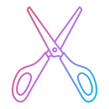 Makas simgesi. Web için makas vektör çizgisi simgelerinin özet çizimi