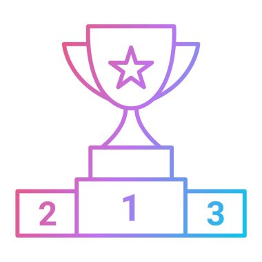 Kupa ikonu. Web için ödüllü vektör simgelerinin ana hatları