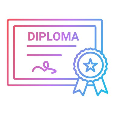 Sertifika vektör simgesi modern basit illüstrasyon