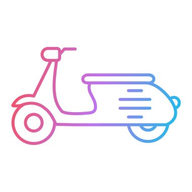 Scooter ikonu. Web için motosiklet vektör simgelerinin özet çizimi