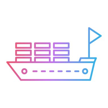 Gemi. Web simgesi basit illüstrasyon