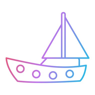 tekne ikonu vektör illüstrasyonu