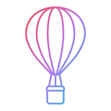 Sıcak hava balonu ikonu. Web için aerostat vektör simgelerinin özet çizimi