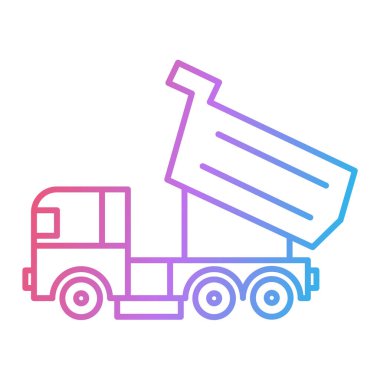 Teslimat kamyonu ikon vektörü. İnce çizgi işareti. izole edilmiş sınır sembolü çizimi