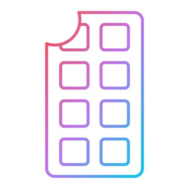 Beyaz arkaplan, vektör, illüstrasyon üzerinde izole edilmiş çikolata çizgi simgesi