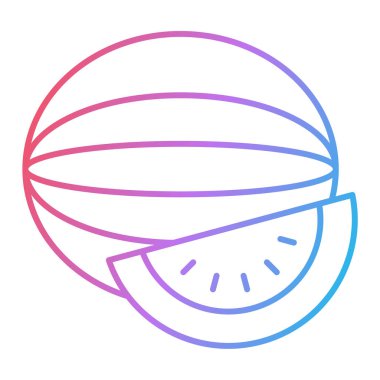 Taze meyve ikonu. beyaz arkaplanda karpuz vektör çizimi