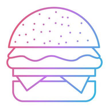 Hamburger ikonu vektör illüstrasyonu