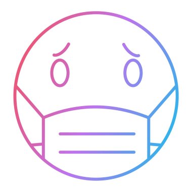 yüz maskesi simgesi. Tıbbi bakım sembolü vektörünü özetle.