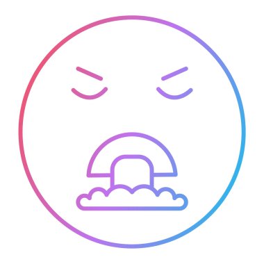 Ağlayan yüz çizgisi simgesi, vektör illüstrasyonu