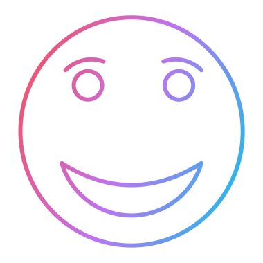 yüz ifadesi çizgisi simgesi, vektör illüstrasyonu