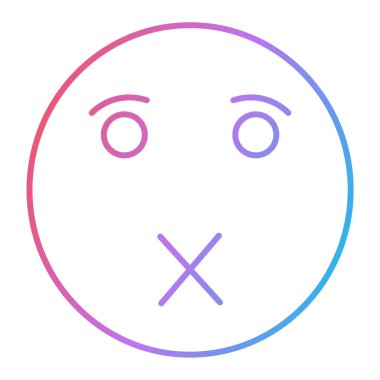 Ağlayan yüz çizgisi simgesi, ana hatlı vektör çizimi