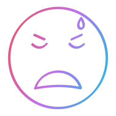 Ağlayan yüz simgesi, vektör illüstrasyonu