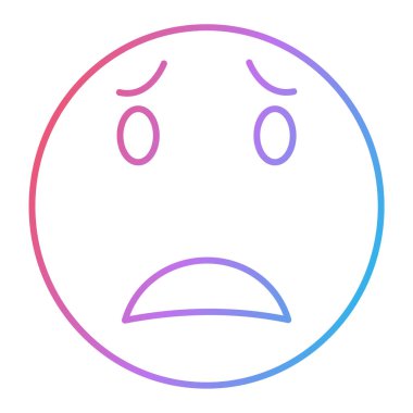 Ağlayan yüz çizgisi simgesi, vektör illüstrasyonu