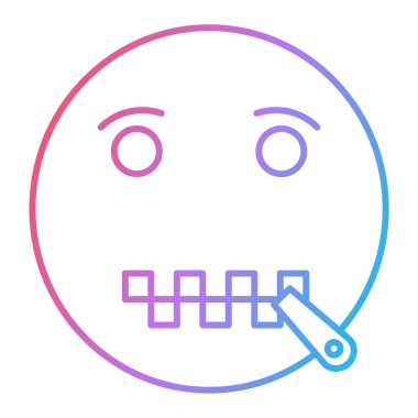 Ağlayan yüz çizgisi simgesi, vektör illüstrasyonu