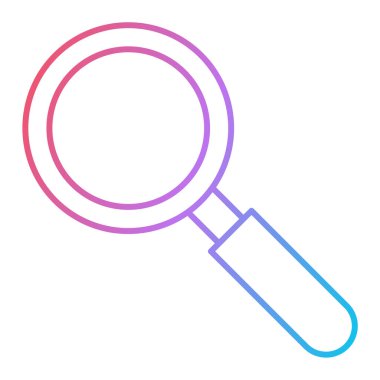 Büyüteç simgesi. Arama vektörünün özet çizimi ve web için biçim simgeleri