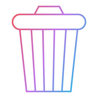 Çöp kutusu simgesi. Web tasarımı için su kovası vektör simgelerinin basit çizimi