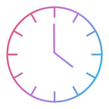 Beyaz arkaplanda izole edilmiş düz stil saat simgesi. zaman sembolü çizimi.