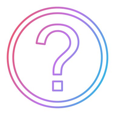 Soru işareti simgesi. ince çizgi sembolü.