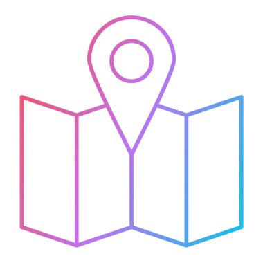 Harita iğne simgesi. ana konum belirleyici vektör resmetme sembolü.