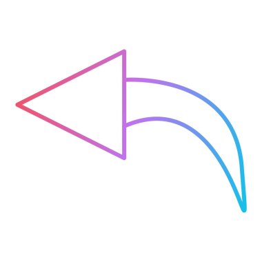 ağ, mobil ve bilgi grafikleri için satır ok simgesi. Pembe arkaplanda gölgesi olan beyaz vektör doğrusal düğmesi