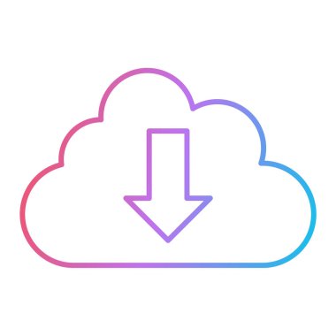 bulut indirme ikon vektör çizimi tasarımı