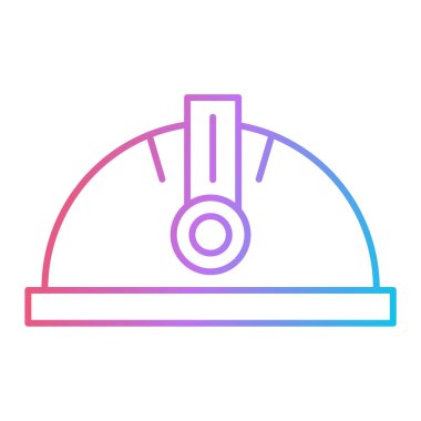 Kask çizgisi simgesi, vektör illüstrasyonu