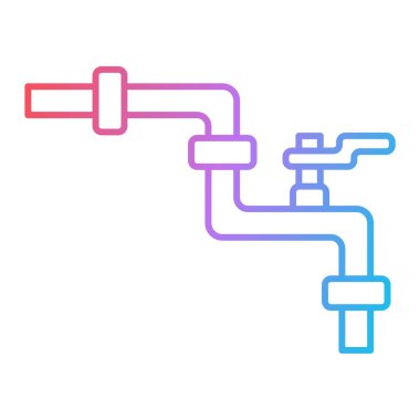 Musluk ikonu. Beyaz arkaplanda izole edilmiş web tasarımı için ana hatlı vektör illüstrasyon sembolü