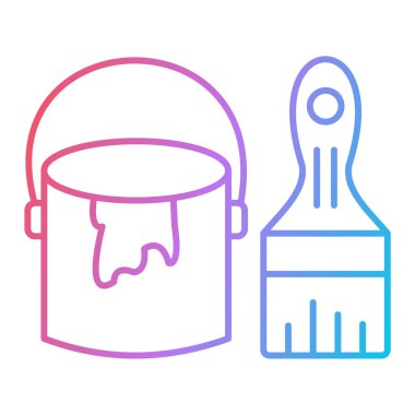 Boya silindiri ve palet simgesi. vektör illüstrasyonu