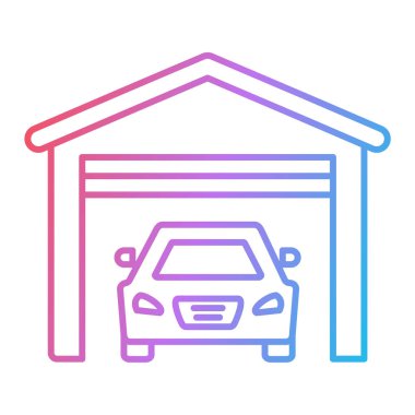 araba garajı ikonu vektör illüstrasyonu