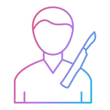 Kalem ikonlu bir adam. vektör illüstrasyonu