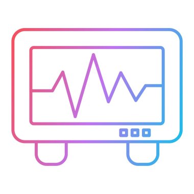 EKG vektör satırı simgesi