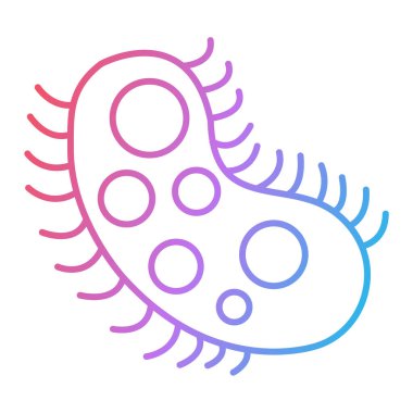 Bakteri simgesi vektörü. İnce çizgi işareti. izole edilmiş sınır sembolü çizimi