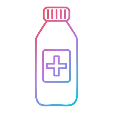 İlaç şişesi ikonu. Tıbbi hap vektör çizelgesi. beyaz arkaplanda izole