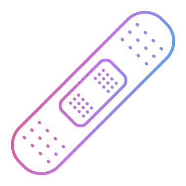 Kan bandajı ikonu. Beyaz arkaplanda izole edilmiş web tasarımı için pembe ve mor tırnak cilası vektör simgelerinin izometriği