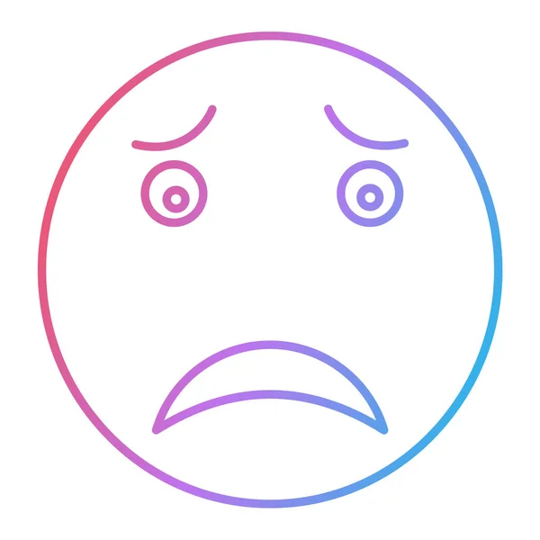 Crying Face Line Icon Vector Illustration — Stock Vector