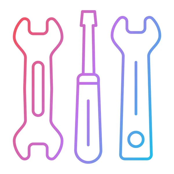 Wrench Screwdriver Icon Outline Illustration Spanner Tools Vector Icons Web — Stock Vector