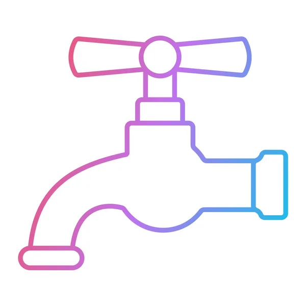 Значок Водяного Крана Контурний Кран Векторна Ілюстрація Білому Фоні — стоковий вектор