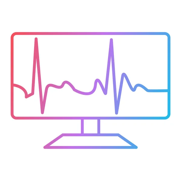 Καρδιογράφημα Διάνυσμα Λεπτή Γραμμή Εικονίδιο — Διανυσματικό Αρχείο