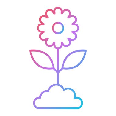 beyaz arkaplanda izole edilmiş çiçek simgesi vektörü, bahar şeffaf işareti