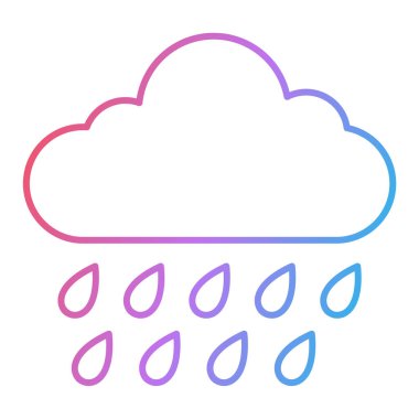 Bulut yağmuru simgesi. Web için bulut vektör simgelerinin özet çizimi