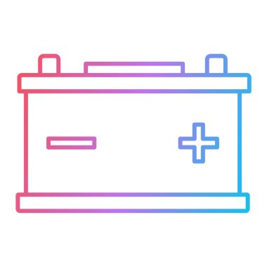 Araba aküsü simgesi. Web için akümülatör vektör simgelerinin özet çizimi