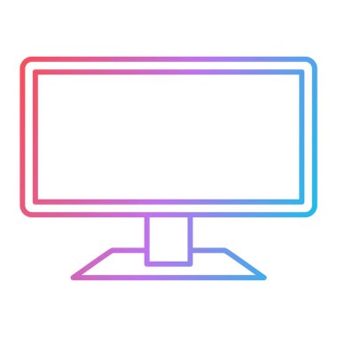 Bilgisayar monitörü simgesi. vektör illüstrasyonu