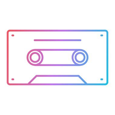 kaset ikonu. Web tasarımı için müzik ses vektör simgelerinin düz çizimi