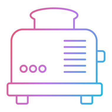 Tost makinesi yemek hattı ikonu. Web için kahve fırını vektör simgelerinin özet çizimi