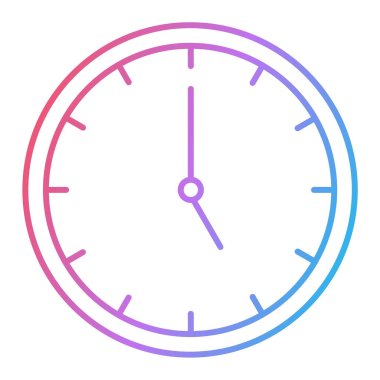 Beyaz arkaplanda izole edilmiş düz stil saat simgesi. zaman sembolü çizimi.