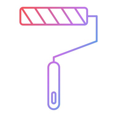 Boya fırçası ikonu. İnce çizgi sembolü. vektör illüstrasyonu.