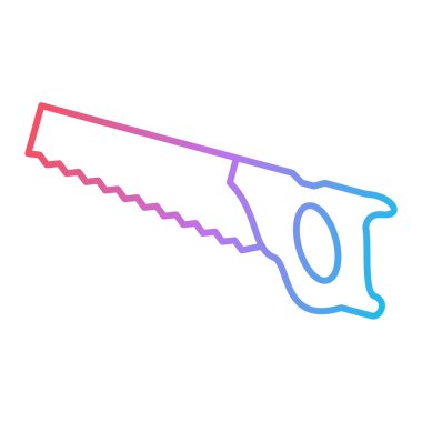 Bir testerenin tek çizgi simgesinin vektör çizimi