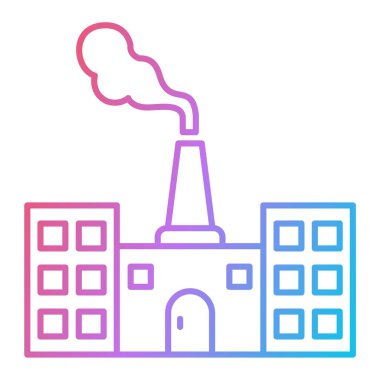 Fabrika binası ikon vektör illüstrasyonu